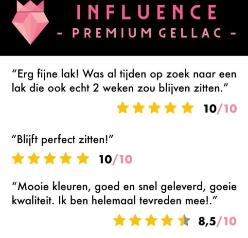 #TOPCOAT - Influence Gellac - No Wipe Topcoat - Topcoat Gellak UV - UV Gellak - Gel Nagellak - Gellac - Kado Vrouw - Valentijns Cadeau - Kado Voor Haar - 10 Ml -Bekende Cosmetica Winkel