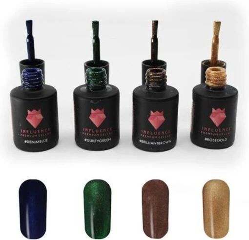 Merkloos #GLITTERSERIE - Influence Gellac - UV / LED Gellak - Gel Nagellak - Gel Lak - Valentijns Cadeau - Kado Voor Haar Vrouw - Valentijns Cadeau - Glitter / Blauw / Groen / Bruin / Rose Goud - Startersset - 4 X 10 Ml -Bekende Cosmetica Winkel 1200x1158 14