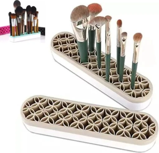 Make Up Organizer - Grijs - Make Up Holder - Kwasten Organizer - Make Up Houder - Nagellak/Lipstick Organizer - Lippenstift Houder - Siliconen -Bekende Cosmetica Winkel 1200x1161 19