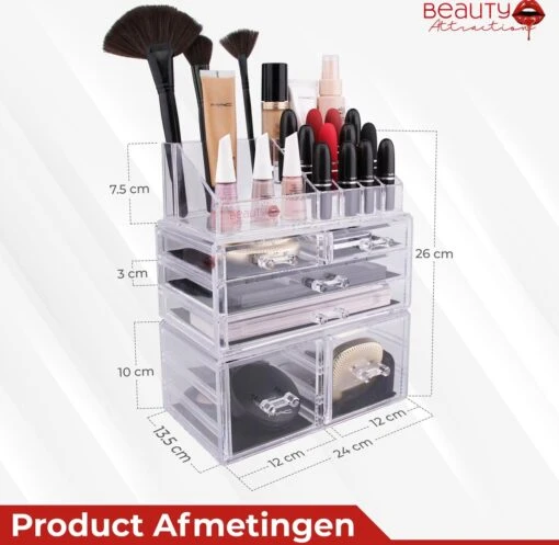 Beauty Attraction Make Up Organizer – Opbergdoos – Nagellak – Organizer 22 X 2,12 X 5,8 CM – 24 X 15 X 11 CM – Transparant -Bekende Cosmetica Winkel 1200x1169 18