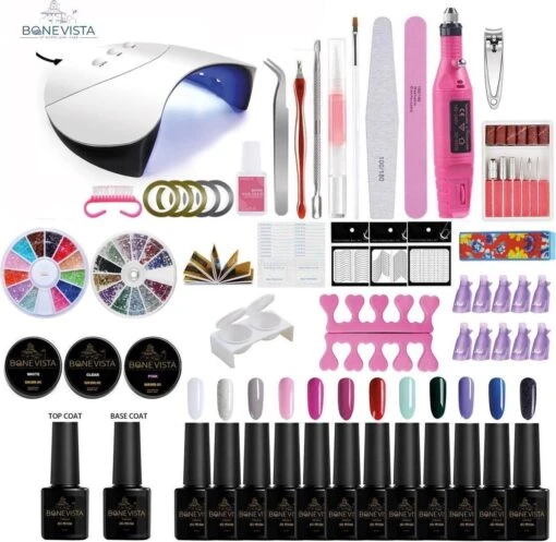 Gellak Starterspakket - Gellak - Gelnagel Kit - UV Lamp 36W - LED - Manicure Set - 12 Kleuren Gel Polish - Nail Art - Nagellamp - Nagelboor - Nageldroger - Nagellak -Bekende Cosmetica Winkel