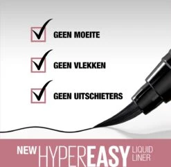 Maybelline Hyper Easy Liner Liquid Eyeliner - 800 Knockout Black -Bekende Cosmetica Winkel 1200x1170 76