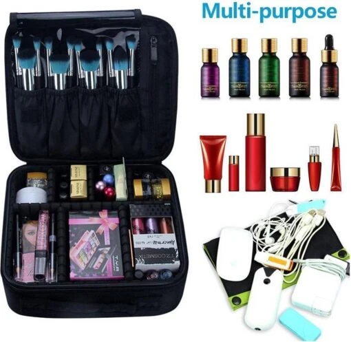 Cosmetica Koffer - Make-up Koffer Met Verstelbare Vakken - Visagie En Nagelstyliste Beauty Koffer - 26x23x9CM -Bekende Cosmetica Winkel 1200x1170 81