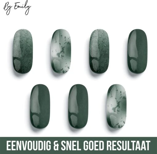 By Emily - Nagel Wrap - Greeny Gray | 14 Stickers Per Vel | Nail Wrap | Nail Art | Trendy | Design | Nagellakvrij | Eenvoudig | Nagel Art | Nagel Wrap | Nagel Stickers | Folie | Zelfklevend | Sjablonen -Bekende Cosmetica Winkel 1200x1173 14