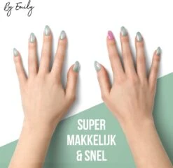 By Emily - Nagel Wrap - Sparkly Green | 20 Stickers | Nail Wrap | Nail Art | Trendy | Design | Nagellakvrij | Eenvoudig | Nagel Wrap | Nagel Stickers | Folie | Zelfklevend | Sjablonen -Bekende Cosmetica Winkel 1200x1173 22