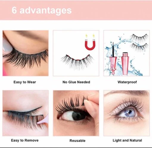 Nepwimers Zonder Lijm | Magnetische Wimpers | Eyeliners | Diamond Wimpers | Pincet | Wimperset | Model Diamond | Fake Lashes | M5 Lashes Diamond Set | Herbruikbare Wimpers | 3D Wimpers | Kit | Waterbestendig | Natuurlijke Wimpers | Waterproof -Bekende Cosmetica Winkel 1200x1175 11