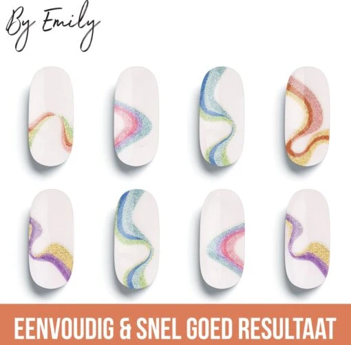 By Emily - Nagel Wrap - The Magic Belongs To Color | 16 Stickers | Nail Wrap | Nail Art | Trendy | Design | Nagellakvrij | Eenvoudig | Nagel Wrap | Nagel Stickers | Folie | Zelfklevend | Sjablonen -Bekende Cosmetica Winkel 1200x1180 12