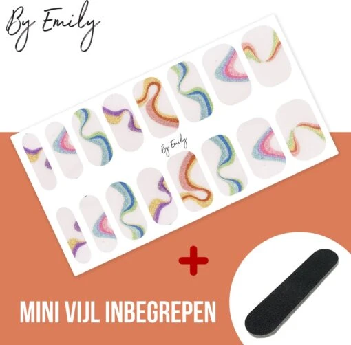 By Emily - Nagel Wrap - The Magic Belongs To Color | 16 Stickers | Nail Wrap | Nail Art | Trendy | Design | Nagellakvrij | Eenvoudig | Nagel Wrap | Nagel Stickers | Folie | Zelfklevend | Sjablonen -Bekende Cosmetica Winkel 1200x1180 14