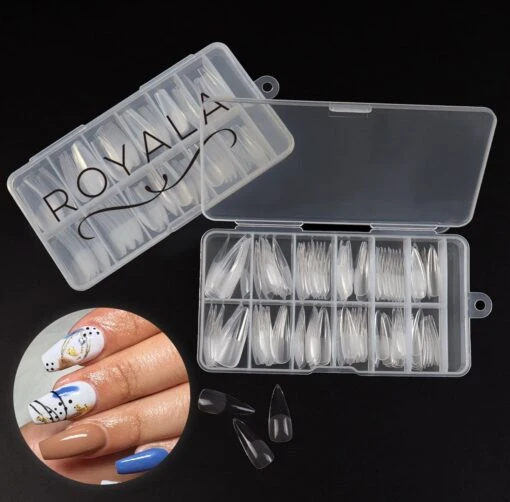 Royala 110 - Waterdrop Binnen En Buiten Full Frosted - Full Cover - Nageltips - Nepnagels - Plaknagels - In Assortimentsbox - 120 Stuks 12 Maten - Voor Gellak Acrylnagellak En PolyGel Nagels - Royala Frosted Tips Line -Bekende Cosmetica Winkel 1200x1180 23