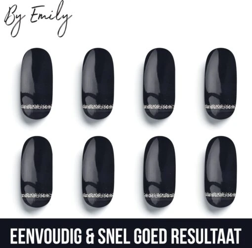 By Emily - Nagel Wrap - Classy Black | 16 Stickers | Nail Wrap | Nail Art | Trendy | Design | Nagellakvrij | Eenvoudig | Nagel Wrap | Nagel Stickers | Folie | Zelfklevend | Sjablonen -Bekende Cosmetica Winkel 1200x1180 26