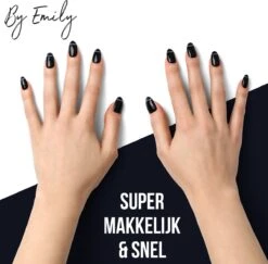 By Emily - Nagel Wrap - Classy Black | 16 Stickers | Nail Wrap | Nail Art | Trendy | Design | Nagellakvrij | Eenvoudig | Nagel Wrap | Nagel Stickers | Folie | Zelfklevend | Sjablonen -Bekende Cosmetica Winkel 1200x1180 28