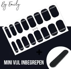 By Emily - Nagel Wrap - Classy Black | 16 Stickers | Nail Wrap | Nail Art | Trendy | Design | Nagellakvrij | Eenvoudig | Nagel Wrap | Nagel Stickers | Folie | Zelfklevend | Sjablonen -Bekende Cosmetica Winkel 1200x1180 29