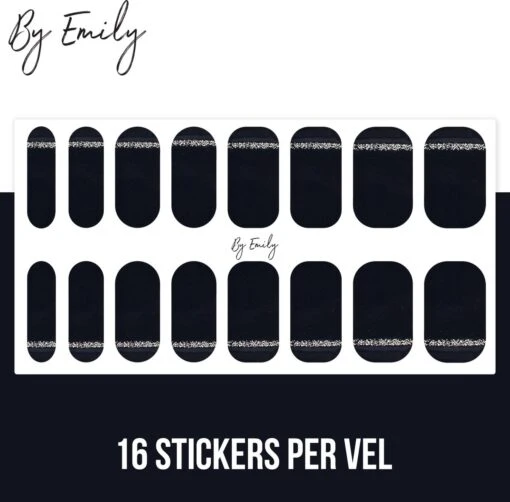 By Emily - Nagel Wrap - Classy Black | 16 Stickers | Nail Wrap | Nail Art | Trendy | Design | Nagellakvrij | Eenvoudig | Nagel Wrap | Nagel Stickers | Folie | Zelfklevend | Sjablonen -Bekende Cosmetica Winkel 1200x1180 30