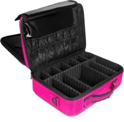 Cosmetica Koffer - Make-up Koffer Met Verstelbare Vakken - Visagie En Nagelstyliste Beauty Koffer - 35x25x11CM - Roze -Bekende Cosmetica Winkel 1200x1180 51