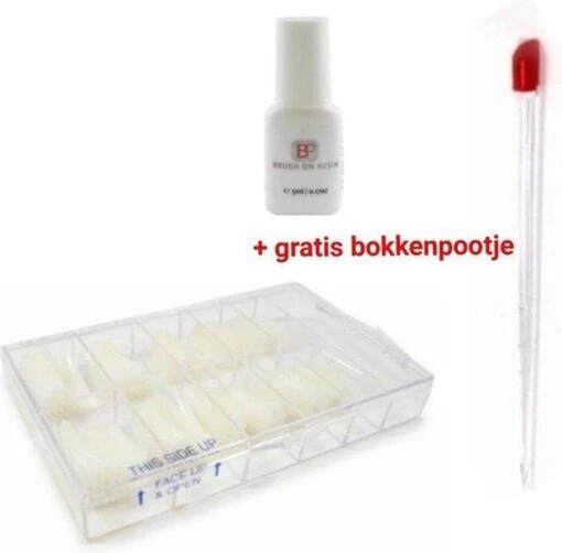 Merkloos Professionele Naturel Kunstnagel / Acryl Nagels Set + Nagellijm 5ml + Bokkenpootje - 500 Stuks Tips - Starter Kit Nails -Bekende Cosmetica Winkel 1200x1182 1