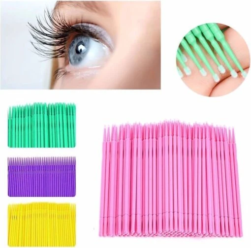 Wegwerp Microbrushes - Wimpers Uitbreiding - Individuele Lash Verwijderen - Wattenstaafje - Micro Borstel Voor Wimper Extensions Tool- Microbrush - 100stuks Roze -Bekende Cosmetica Winkel 1200x1185 13