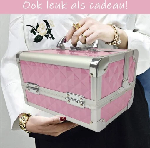 Make Up Koffer Meisjes En Dames Roze - Make Up Organizer Met Spiegel - Cosmetica Koffer - Beautycase Koffer -Bekende Cosmetica Winkel 1200x1190 16