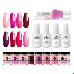 Dipping Powder Starter Kit - 8 Kleuren - Roze - Dip Poeder - Acryl Nagels - Dip Nagels - Meest Complete Starterspakket - Nagel Poeder - MTSSII - -Bekende Cosmetica Winkel 1200x1191