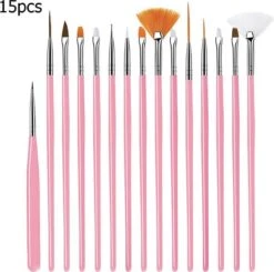 GUAPÀ - Penselen Set Roze Voor Nail Art / Acryl & Gel Nagels - Professional Nail Brushes - 15 Delig -Bekende Cosmetica Winkel 1200x1191 5