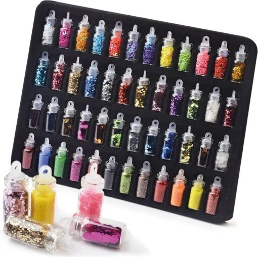 Merkloos 48 Verschillende Flesjes Nagel Decoratie Met Glitters En Sticker - Nail Art - Nagelversiering - Cadeau Tip -Bekende Cosmetica Winkel 1200x1195 15