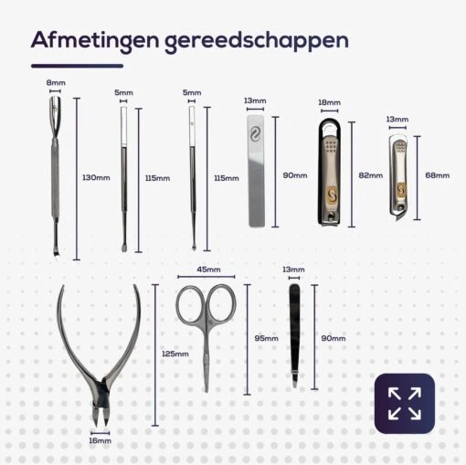 Skeraxo 8-delige Luxe Verschillende Tools - Professioneel Manicure Set & Pedicureset Met Nagelvijl & Nageltang – Behandeling Nagels En Huid -Bekende Cosmetica Winkel 1200x1197 10