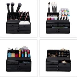 Relaxdays Make-up Organizer - Tweedelig - Cosmetica Opbergdoos - Wit -Bekende Cosmetica Winkel 1200x1198 107