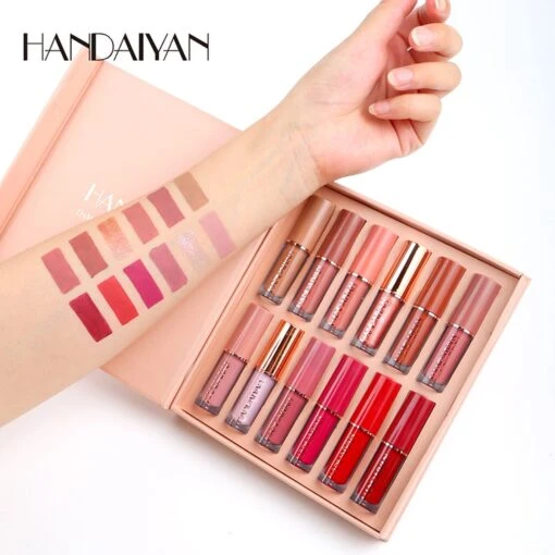 HANDAIYAN | Set Van 12 | Liquid Lipsticks | Matte Lippenstift | Vloeibare Lippenstift | Waterproof | Make Up Set | Geschenkset | Giftset | Lipstick | Lippenstift | Lipgloss -Bekende Cosmetica Winkel 1200x1200 1430