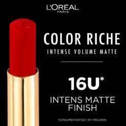 L'Oréal Paris - Color Riche Intense Volume Matte Lipstick- 336 Le Rouge Avant-Garde - Lippenstift Rood -Bekende Cosmetica Winkel 1200x1200 1646