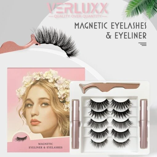 Hoge Korting - VERLUXX© - 'Quality Over Quantity' - 3D Magnetische Wimpers Incl. 1+1 GRATIS Geïoniseerde Waterproof Eyeliner & Pincet, Fake Lashes, Nepwimpers, Magnetic Lashes, Herbruikbare Realistic Wimpers -Bekende Cosmetica Winkel 1200x1200 2102