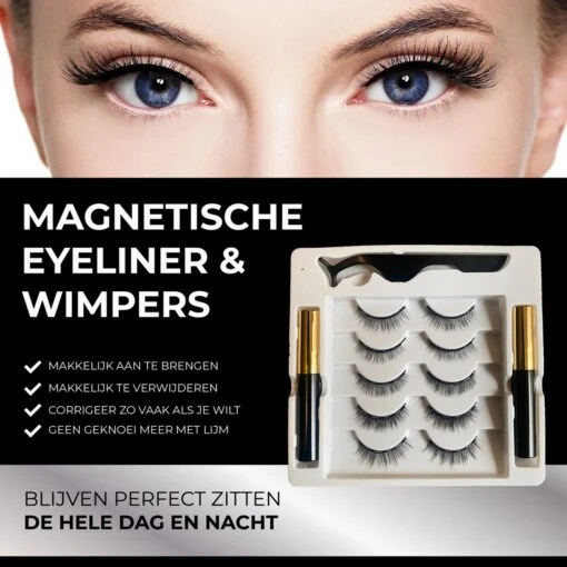 Magnetische Nep Wimpers Met 2 Magnetic Eyeliners En Applicator - 10 Magnetische Lashes - Wimperextensions - Zwart -Bekende Cosmetica Winkel 1200x1200 2220