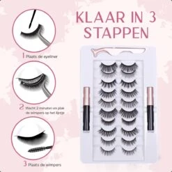 Magnetische Wimpers Met Eyeliner Set - Magnetic Lashes - Magneet - 10 Sets Nepwimpers Met 2 Eyeliners En 1 Applicator - Zwart -Bekende Cosmetica Winkel 1200x1200 2222