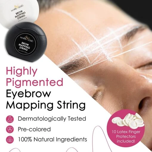 Marie-José & Co Brow Mapping String Set - Zwart & Witte Draad + 10 Vingerbeschermers - Perfect Wenkbrauwen Aftekenen Met Voorgekleurde Draad - Alternatief Voor Wenkbrauwsjablonen -Bekende Cosmetica Winkel 1200x1200 2352