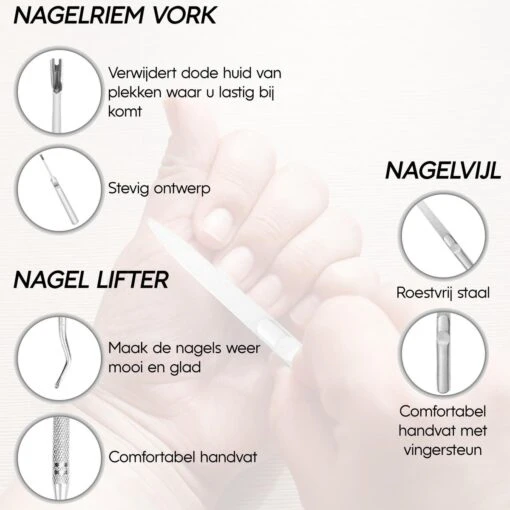 Thumbs Up 7-Delige Nagel Set - Ingegroeide Teennagel - Nageltang - Teennagelknipper - Nagelknipper Set - Zwart -Bekende Cosmetica Winkel 1200x1200 24