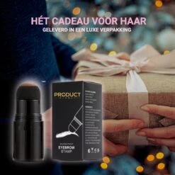 ProductPlanet Premium Wenkbrauw Stempel Set 2022 - Wenkbrauw Sjabloon - Wenkbrauwstempel - Brow Stamp - 10 Sjablonen - Borsteltje - Mesje - Herbruikbaar - Waterdicht - Cadeau Voor Haar - Donker Bruin -Bekende Cosmetica Winkel 1200x1200 2491