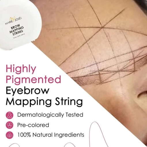 Marie-José & Co - Brow Mapping String - Voor Henna Brows & Microblading - Kleur Draad: Zwart - 1 X 10 M - 50 Toepassingen -Bekende Cosmetica Winkel 1200x1200 2523