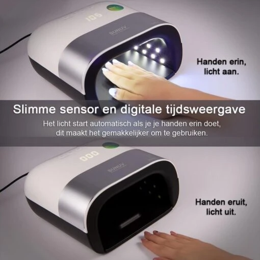 NAGELLAMP - Professionele Nageldroger - 48 Watt - LED UV Nagellamp - Gel Nagellak - 36 LEDlampjes - SMART Sensor – Timer - Nagel Gellak - Wit/Zilver -Bekende Cosmetica Winkel 1200x1200 260