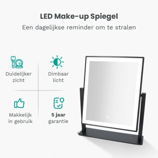 Mirlux Hollywood Spiegel Met Verlichting - Make Up - Visagie - Dimbaar LED Lampen Licht - Zwart -Bekende Cosmetica Winkel 1200x1200 2664