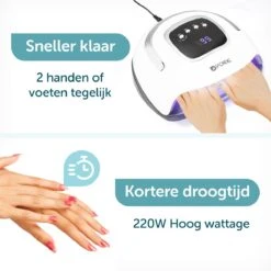 ForDig 220W Professionele Nageldroger Voor Gel Nagels - Nagellak Droger Met UV LED Lamp En Timer Voor Gelnagels - Nageldrogerlamp Met 57 LED Lampjes Voor Nagel Gellak - Geschikt Voor Manicure En Pedicure - Nagellakdroger Hard Gelpolish Builder -Bekende Cosmetica Winkel 1200x1200 271