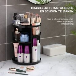 ESSIBLE Make-Up Organizer - 360° Roterend - Opbergbox - Opbergdoos Cosmetica - Sieradendoos - Nagellak - Lippenstift - Zwart -Bekende Cosmetica Winkel 1200x1200 2736