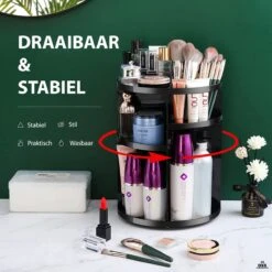 ESSIBLE Make-Up Organizer - 360° Roterend - Opbergbox - Opbergdoos Cosmetica - Sieradendoos - Nagellak - Lippenstift - Zwart -Bekende Cosmetica Winkel 1200x1200 2737