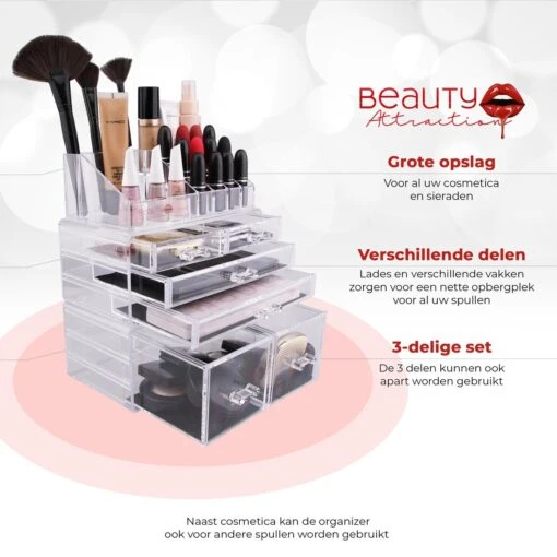 Beauty Attraction Make Up Organizer – Opbergdoos – Nagellak – Organizer 22 X 2,12 X 5,8 CM – 24 X 15 X 11 CM – Transparant -Bekende Cosmetica Winkel 1200x1200 2762