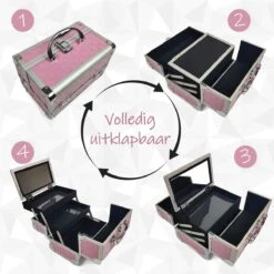 Make Up Koffer Meisjes En Dames Roze - Make Up Organizer Met Spiegel - Cosmetica Koffer - Beautycase Koffer -Bekende Cosmetica Winkel 1200x1200 2791