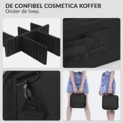 Cosmetica Koffer - Make-up Koffer Met Verstelbare Vakken - Visagie En Nagelstyliste Beauty Koffer - 26x23x9CM -Bekende Cosmetica Winkel 1200x1200 2807