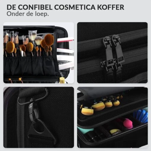 Cosmetica Koffer - Make-up Koffer Met Verstelbare Vakken - Visagie En Nagelstyliste Beauty Koffer - 35x25x11CM -Bekende Cosmetica Winkel 1200x1200 2813