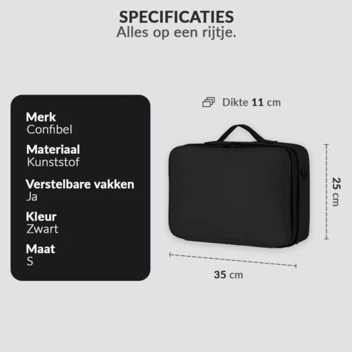 Cosmetica Koffer - Make-up Koffer Met Verstelbare Vakken - Visagie En Nagelstyliste Beauty Koffer - 35x25x11CM -Bekende Cosmetica Winkel 1200x1200 2820