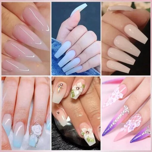 Acrylnagels Set | Nail Art | Liquid MMA Free | Wit, Roze & Transparant -Bekende Cosmetica Winkel 1200x1200 289