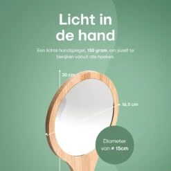 Bamboe Handspiegel Met Handvat - 15 Cm - Make Up Spiegel / Scheerspiegel / Kappersspiegel - 150 Gram - Kapper -Bekende Cosmetica Winkel 1200x1200 2897