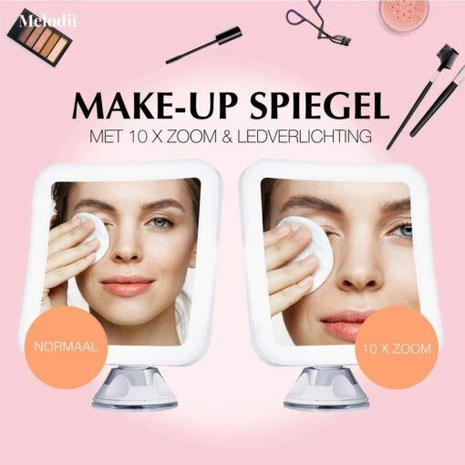 Melodii ML10X - Make Up Spiegel Met LED Verlichting - Scheerspiegel - 10x Vergroting - Met Tru-Daylight Verlichting - Voor Hem En Voor Haar -Bekende Cosmetica Winkel 1200x1200 2930