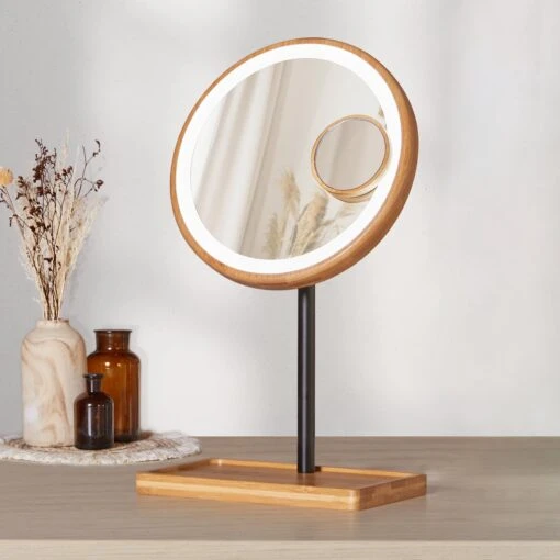 Lanaform - Bamboo Mirror - Oplaadbare Staande Spiegel ×1 · ×3 - Elegant Design Van Bamboe Met Zwarte Poedercoatingafwerking - Ledlampen Met Lange Levensduur -Bekende Cosmetica Winkel 1200x1200 2968