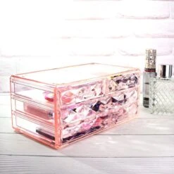 A&K 2in1 Make-up Organizer - 4 Lades Cosmetica Opbergdoos - Kaptafel - Roze -Bekende Cosmetica Winkel 1200x1200 3001